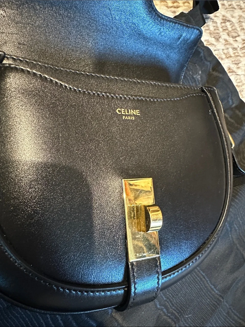 Celine Black Leather 16 Besace bag - Picture 7 of 11